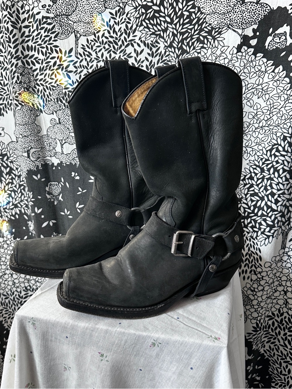 Sendra Matte Black Harness Moto Boots